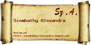 Szombathy Alexandra névjegykártya